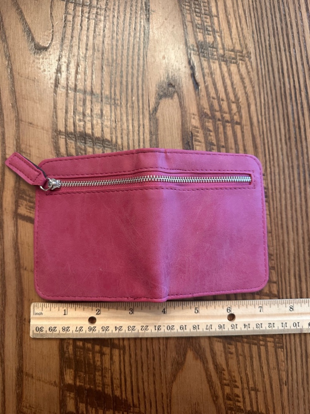 Compact Pink Zip Wallet - Picture 2 of 6